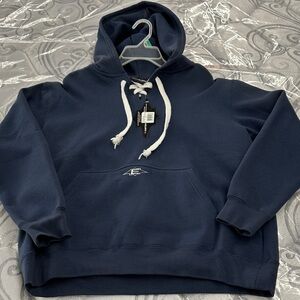 Easton Dark Blue Hoodie with White Accents
